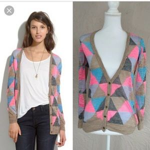 Madewell Fair-weather Harlequin Cardigan EUC